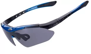 RockBros, Okulary rowerowe z polaryzacją 5 soczewek wymiennych, niebieski - Okulary sportowe - miniaturka - grafika 1