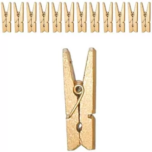 SANTEX Klamerki drewniane 3,5 cm, złote metaliczne, SANTEX, 12 szt SX2692-3 - Gadżety na imprezę - miniaturka - grafika 1