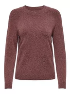 Swetry damskie - ONLY Damski sweter z dzianiny jednokolorowy, Mineral Red, XS - miniaturka - grafika 1