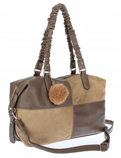 Torebka damska shopper A4 elegancka torba duża do pracy HJ1255 Beżowa - Torebki damskie - miniaturka - grafika 1