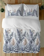 Pościel - Pościel 220x200 biała niebieska paprocie kwiaty 5248 B Bawełna 48 - miniaturka - grafika 1