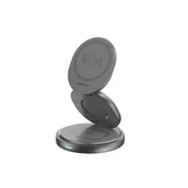 Ładowarki samochodowe - Forever ładowarka bezprzewodowa magnetyczna MAWC-200 15W szara 3w1 - miniaturka - grafika 1