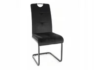Krzesła - Krzesło tapicerowane na płozie AXO VELVET czarne SIGNAL - miniaturka - grafika 1