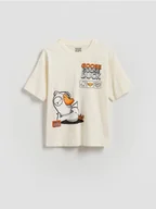 Koszulki dla chłopców - Reserved - T-shirt Goose Goose Duck - złamana biel - miniaturka - grafika 1