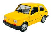 Samochody i pojazdy dla dzieci - WELLY FIAT 126p ŻÓŁTY 1:21 SAMOCHÓD NOWY METALOWY MODEL - miniaturka - grafika 1