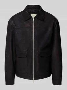 Kurtka skórzana z zamkiem błyskawicznym dwustronnym model ‘LEWIS’ - Kurtki męskie Kurtka skórzana z zamkiem błyskawicznym dwustronnym model ‘LEWIS’ - Kurtki męskie - miniaturka - grafika 1