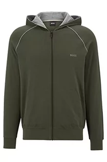 Kurtki męskie - BOSS Męska kurtka treningowa, bluza Loungewear Homewear Mix&Match Jacket H, Dark Green306., L - grafika 1