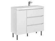 Szafki łazienkowe - Szafka Stojąca Z Umywalką ETH 90 cm D Prawa - Biały Mat - miniaturka - grafika 1