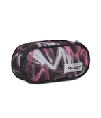 Piórniki - Seven Piórnik szkolny Round Plus, czarny i fioletowy, Freethink Girl, owalna torebka z wewnętrzną kieszenią i elastycznymi uchwytami na długopisy, akcesoria do plecaka, podstawowe, średnie, wyższe, - miniaturka - grafika 1