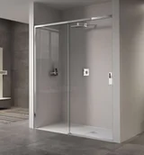 Ścianki i drzwi prysznicowe - Novellini Opera 2PH Drzwi przesuwne wnękowe 137-140x200 cm lewe profile srebrne szkło przezroczyste OPE2PH137S-1B - miniaturka - grafika 1