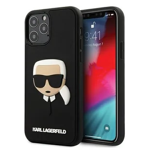 Karl Lagerfeld KLHCP12MKH3DBK iPhone 12 /12 Pro 6,1" czarny/black hardcase 3D Rubber Karl s Head - Etui i futerały do telefonów - miniaturka - grafika 1