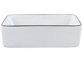 Umywalki - Umywalka nablatowa 49 x 38 cm biała XERT - miniaturka - grafika 1