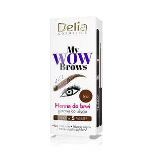 Delia Cosmetics My Wow Brows Henna do brwi - brązowa 6ml 713503 - Akcesoria i kosmetyki do stylizacji brwi - miniaturka - grafika 1