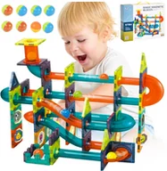Klocki - Duże Klocki Magnetyczne Tor Kulkowy Kreatywne 96El  Z523 - miniaturka - grafika 1
