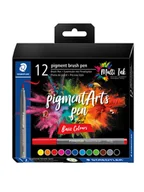 Przybory szkolne - Staedtler Pigment brush 371 "Basic Set" 12 pcs. Cardboard box - miniaturka - grafika 1