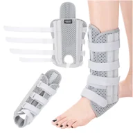 Ortezy, stabilizatory i opaski elastyczne - 4Fizjo, orteza stawu skokowego z bocznym wzmocnieniem, szara, 1 sztuka - miniaturka - grafika 1