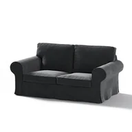 Pokrowce na meble - Dekoria Pokrowiec na sofę Ektorp 2-osobową nierozkładaną głęboka czerń 173 x 83 x 73 cm Velvet 611-704-17 - miniaturka - grafika 1