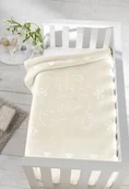 Koce i narzuty dla dzieci - Pielsa Baby, Koc dziecięcy premium/Otulacz, Miś, Kremowy, 110x140 cm - miniaturka - grafika 1
