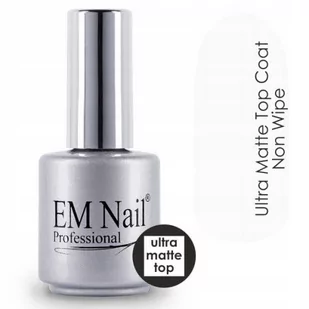 EM Nail, Lakier hybrydowy Top Coat Ultra Matte, 15 ml - Utwardzacze do paznokci - miniaturka - grafika 1