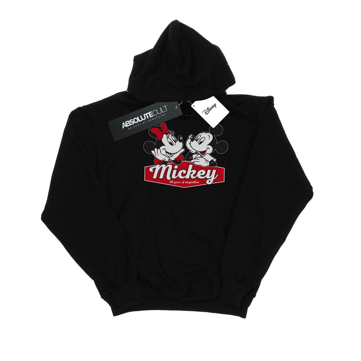 Disney Damska Bluza Z Kapturem Mickie And Minnie 90 Years (M / Czarny)