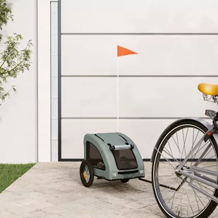 vidaXL Przyczepka rowerowa dla psa, szara, tkanina Oxford i żelazo - Sprzęt podróżny i transportery dla psów - miniaturka - grafika 1
