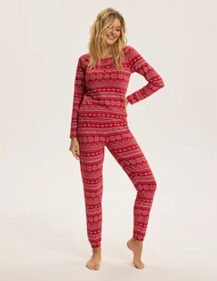Piżama damska długi rękaw Hygge Bloovii czerwony XL - Piżamy damskie Piżama damska długi rękaw Hygge Bloovii czerwony XL - Piżamy damskie - miniaturka - grafika 1