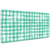 Podkładki na biurko - Mata ochronna z nadrukiem Zielona krata 100x50 cm, Dywanomat - miniaturka - grafika 1