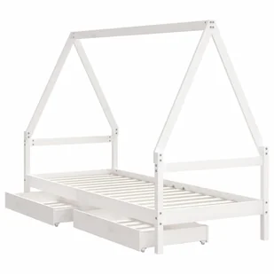 Rama łóżka dziecięcego z szufladami, biała, 90x200 cm, sosnowa Lumarko! - Łóżeczka i kojce - miniaturka - grafika 5