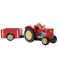Samochody i pojazdy dla dzieci - Drewniany traktor Czerwony Bertiego Le Toy Van - miniaturka - grafika 1