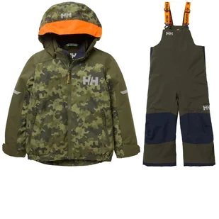 Helly Hansen K Legend/Rider 2.0 Ins, zestaw narciarski, junior, zielony - Pozostała odzież narciarska - miniaturka - grafika 1