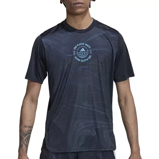 Koszulki sportowe męskie - Koszulka adidas Designed For Running For The Oceans HM1214 - czarna - Adidas - grafika 1