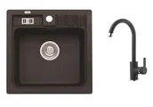 Zlewozmywaki z baterią - Alveus Zestawy - Zestaw zlewu Niagara 20 i kran Tonia, karbon SETA103 - miniaturka - grafika 1