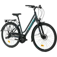 Rowery - Rower trekkingowy INDIANA X-Road 4.0 D17 28 cali damski Grafitowo-zielony - miniaturka - grafika 1