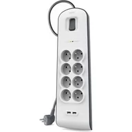 Listwy zasilające - Belkin LISTWA ANTYPRZ 8 900J2 m+ 2PORTY USB BSV804ca2M - miniaturka - grafika 1