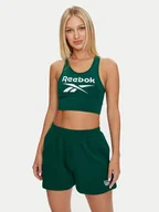 Koszulki sportowe damskie - Reebok Top Identity Big Logo Cotton Bralette 100076020 Zielony Slim Fit - miniaturka - grafika 1