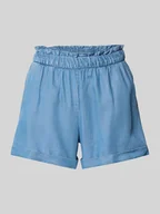 Spodenki damskie - Szorty o luźnym kroju z lyocellu stylizowanego na denim model ‘HARPER’ - miniaturka - grafika 1