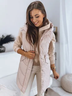 Kamizelka damska pikowana GAMIS beżowa Dstreet TY3293-XL - Kamizelki damskie - miniaturka - grafika 1