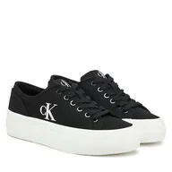 Trampki damskie - Tenisówki Calvin Klein Jeans Vulc Flatform Low Cv Mg YW0YW01763 Czarny - miniaturka - grafika 1
