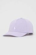 Czapki męskie - Polo Ralph Lauren czapka z daszkiem kolor fioletowy gładka - miniaturka - grafika 1