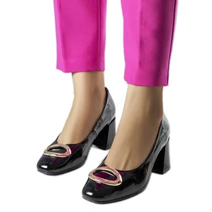 Vinceza Czarne lakierowane czółenka Kathleen - Czółenka - miniaturka - grafika 1