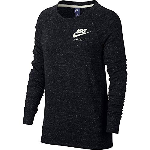 NIKE Damska koszulka z długim rękawem W Nsw Gym Vntg Crew - czarny/żagiel 2XL