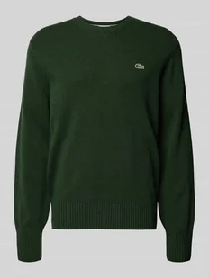 Sweter z dzianiny o kroju regular fit z czystej wełny - Swetry męskie - miniaturka - grafika 1