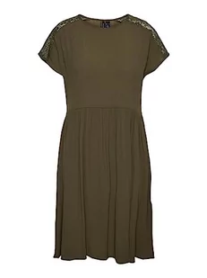VERO MODA Damska sukienka midi koronkowa, zielony (Ivy Green), XS - Sukienki - miniaturka - grafika 1
