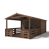 Altany ogrodowe - Domek ogrodowy ALTANKA - 3x3 m z tarasem 3x3m - 18 m2 drewniany, impregnowany, 1szt. - miniaturka - grafika 1