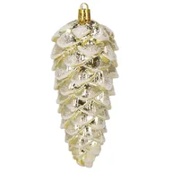 Bombki - Zawieszki świąteczne szyszki 6 szt. ozdoby choinkowe 14 cm bombki złoty brokat - miniaturka - grafika 1