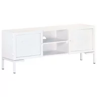 Szafki RTV - vidaXL Lumarko Szafka pod TV, biała, 115x30x46 cm, lite drewno mango 323580 - miniaturka - grafika 1