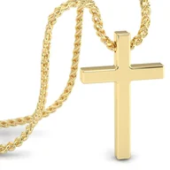 Naszyjniki - SERASAR, Męski naszyjnik ze stali nierdzewnej "Lord", Złoto, 50cm - miniaturka - grafika 1