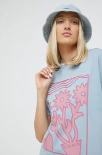 Vans t-shirt bawełniany - Koszulki sportowe damskie - miniaturka - grafika 1