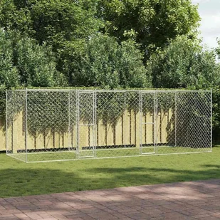 Klatka dla psa Srebrny 600 x 200 x 200 cm Stal Galwanizowana - Sprzęt podróżny i transportery dla psów - miniaturka - grafika 1