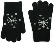 Rękawiczki dla dzieci - Rękawiczki dziecięce Snow Star czarny rk23367 - miniaturka - grafika 1